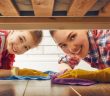 children cleaning up